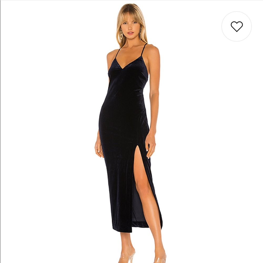 Bardot slip velvet navy dress